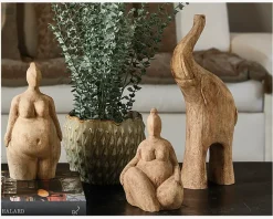 Figur elefant mangotræ H.37 cm