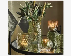 Fyrfadsstage grøn Ø.9 x H.7 cm