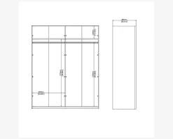 Garderobeskab Case grå B. 179 x H. 221 cm