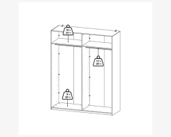 Garderobeskab Case grå B. 179 x H. 221 cm