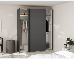 Garderobeskab Case grå B. 179 x H. 221 cm