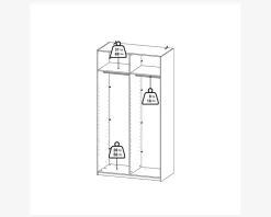 Garderobeskab Case grå B. 119 x H. 221 cm