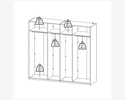 Garderobeskab Case grå B. 244 x H. 221 cm