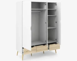 Garderobeskab Delta m. 3 låger og 3 skuffer