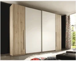 Garderobeskab m. 2 låger og 2 Skydelåger