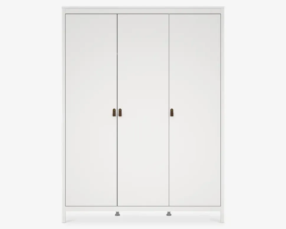 Garderobeskab Madrid hvid med 3 låger