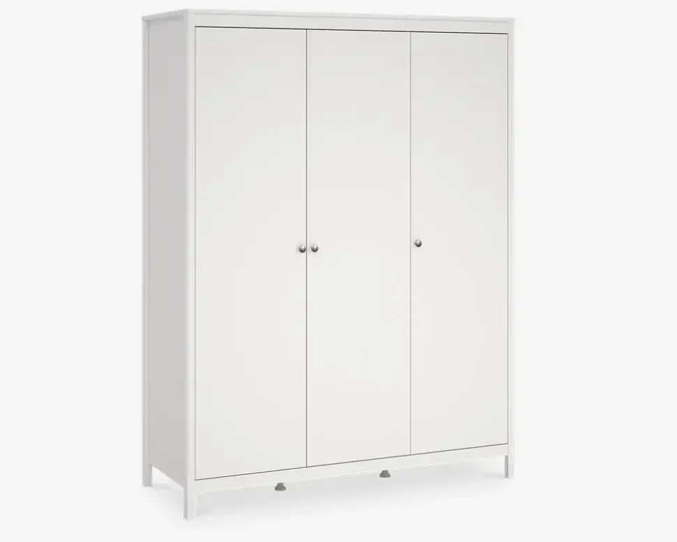 Garderobeskab Madrid hvid med 3 låger