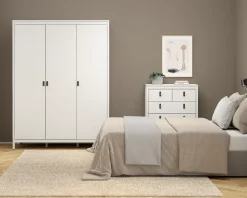 Garderobeskab Madrid hvid med 3 låger