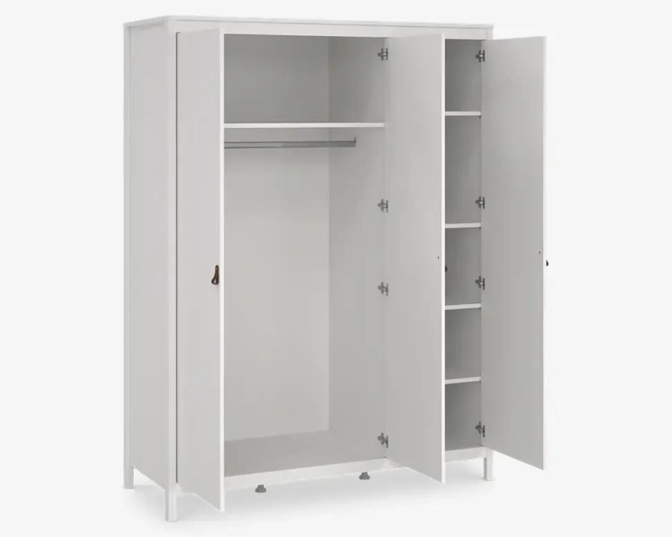 Garderobeskab Madrid hvid med 3 låger