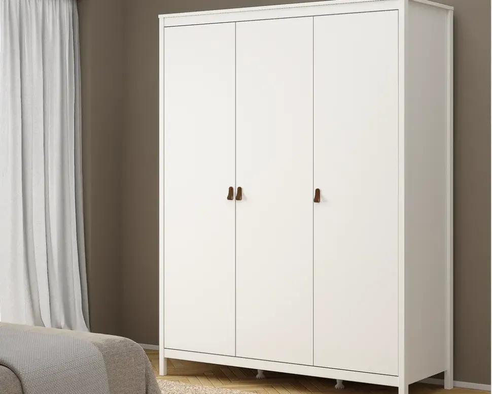 Garderobeskab Madrid hvid med 3 låger