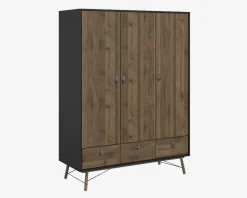 Garderobeskab Ry m. 3 låger og 3 skuffer