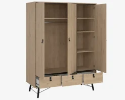 Garderobeskab Ry m. 3 låger og 3 skuffer