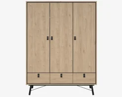 Garderobeskab Ry m. 3 låger og 3 skuffer