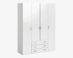 Garderobeskab Space m. 4 låger og 3 Skuffer