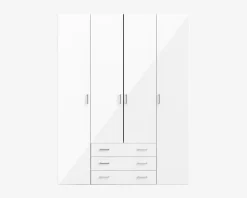 Garderobeskab Space m. 4 låger og 3 Skuffer