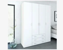 Garderobeskab Space m. 4 låger og 3 Skuffer