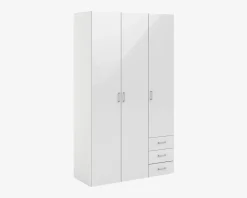 Garderobeskab Space m. 3 Låger og 3 Skuffer