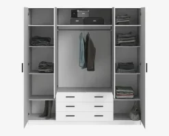 Garderobeskab Sprint m. 4 Låger og 3 Skuffer