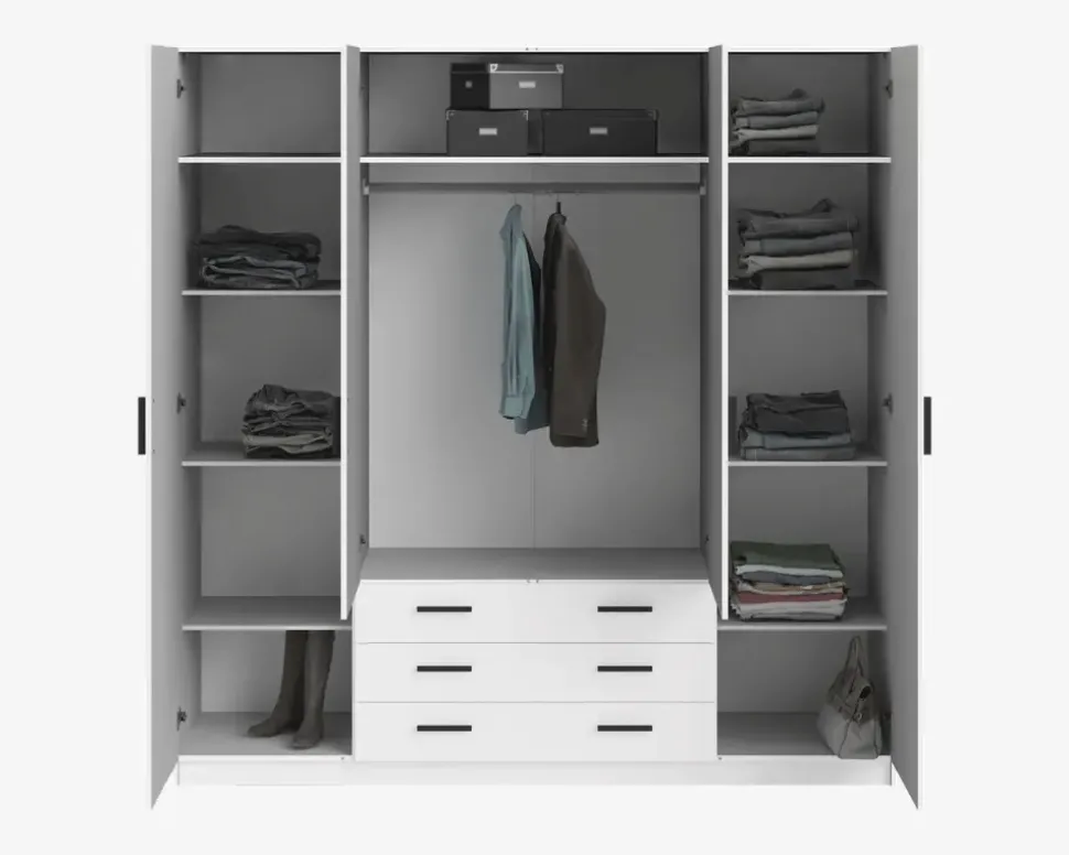 Garderobeskab Sprint m. 4 Låger og 3 Skuffer