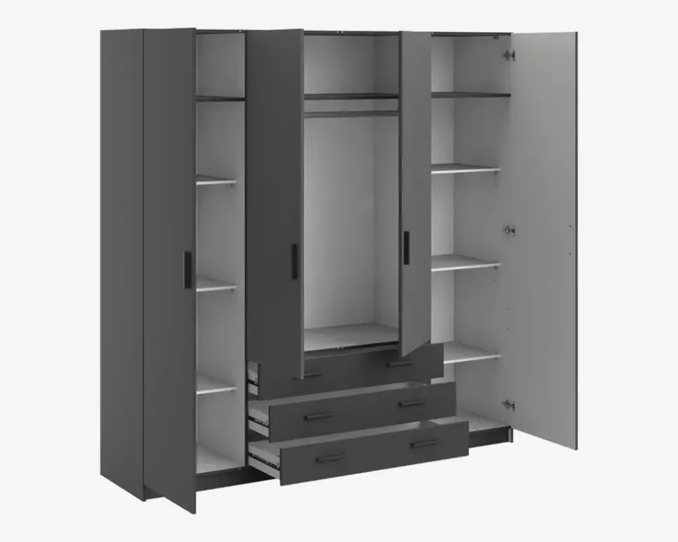 Garderobeskab Sprint m. 4 Låger og 3 Skuffer