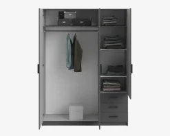 Garderobeskab Sprint m. 3 Låger og 3 Skuffer