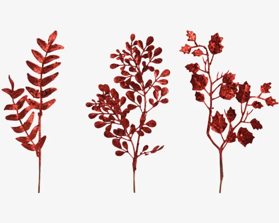 Gren Rød Glitter 2stk H.30cm