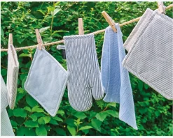 Grillhandske blå/hvid 19x31 cm