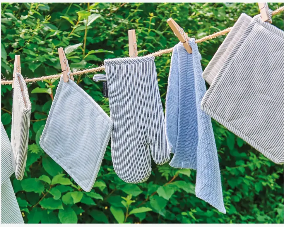 Grillhandske blå/hvid 19x31 cm