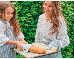 Grillhandske blå/hvid 19x31 cm