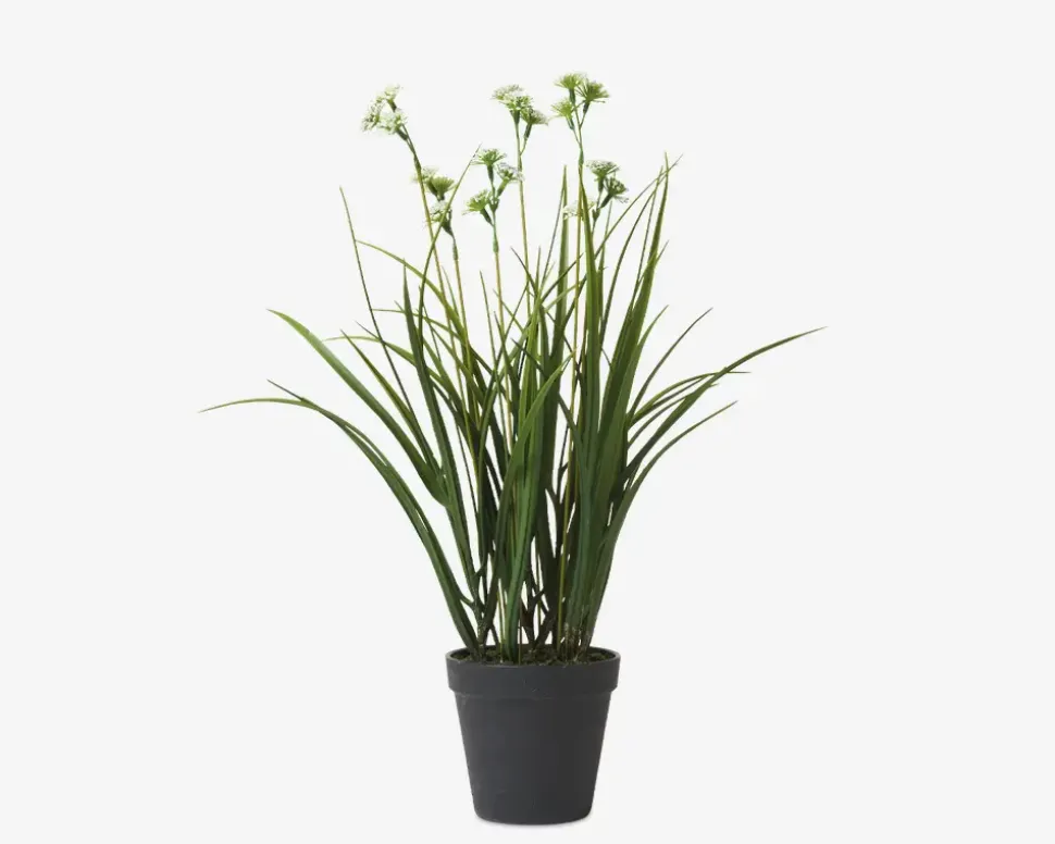 Græs Med Blomster Plastik H.43 cm