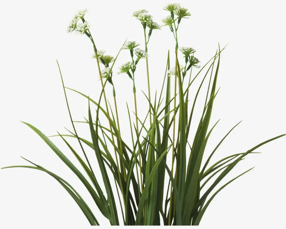 Græs Med Blomster Plastik H.43 cm