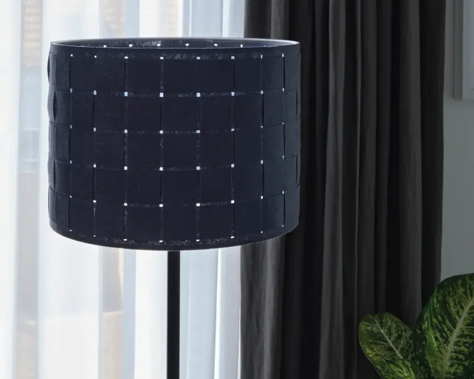 Gulvlampe filt vævet grå H.156 cm