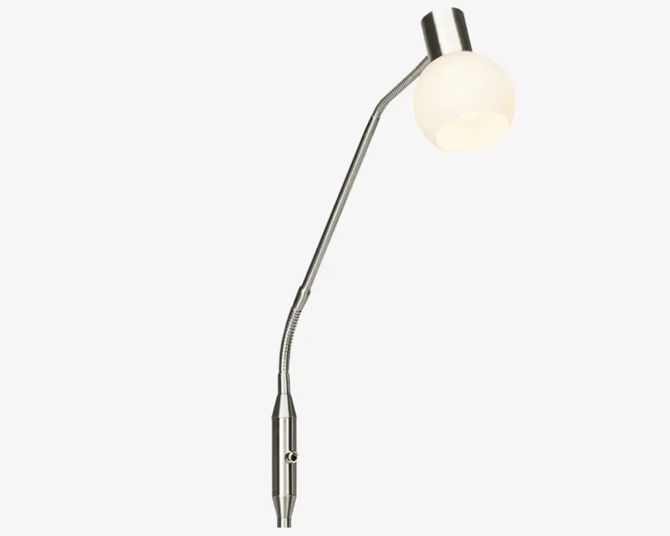 Gulvlampe Philo børstet krom H.140 cm