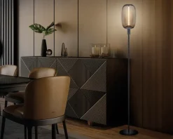 Gulvlampe Stick grå H.146 cm