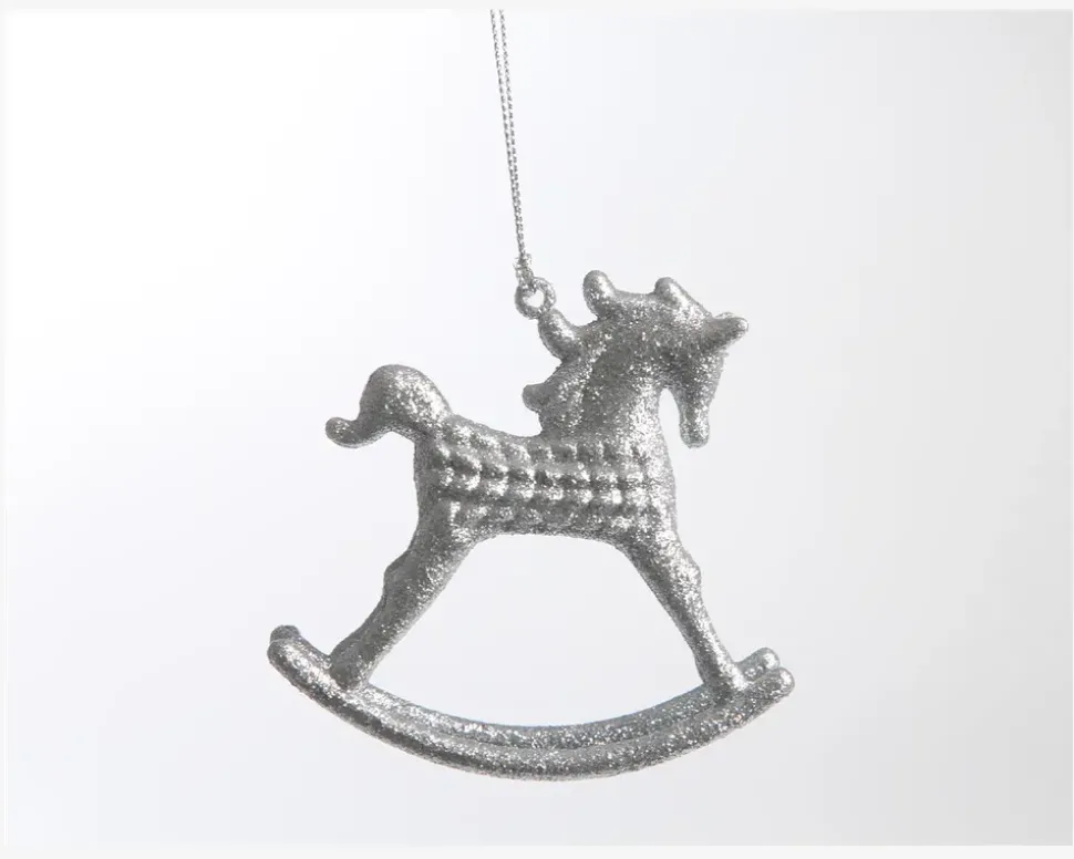 Gyngehest Hænge Med Glitter H.10 cm