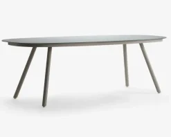 Havebord med mælkehvid glasplade