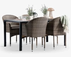 Havebord sort nonwood 90x150 cm