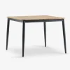 Havebord teak/aluminium 100x100 cm
