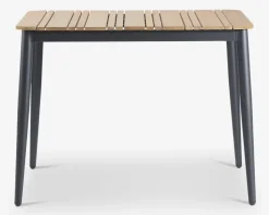 Havebord teak/aluminium 100x100 cm