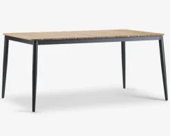 Havebord teak/aluminium 100x160 cm