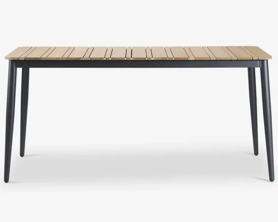 Havebord teak/aluminium 100x160 cm