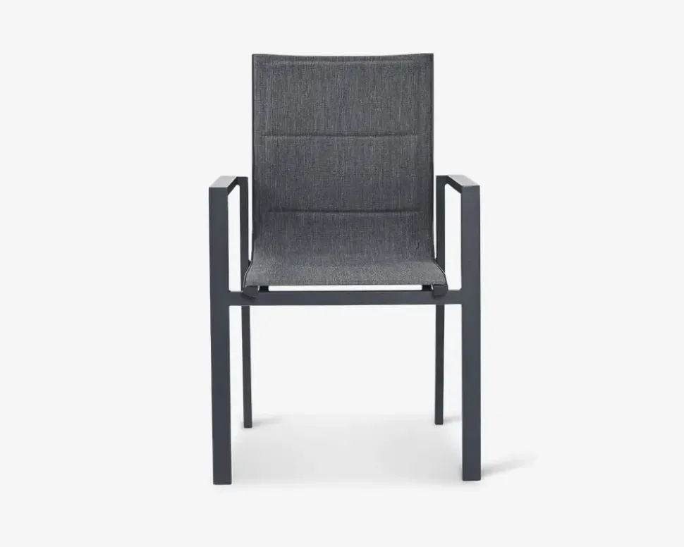 Havestol i grå textiline/antracit stel