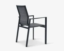 Havestol i grå textiline/antracit stel