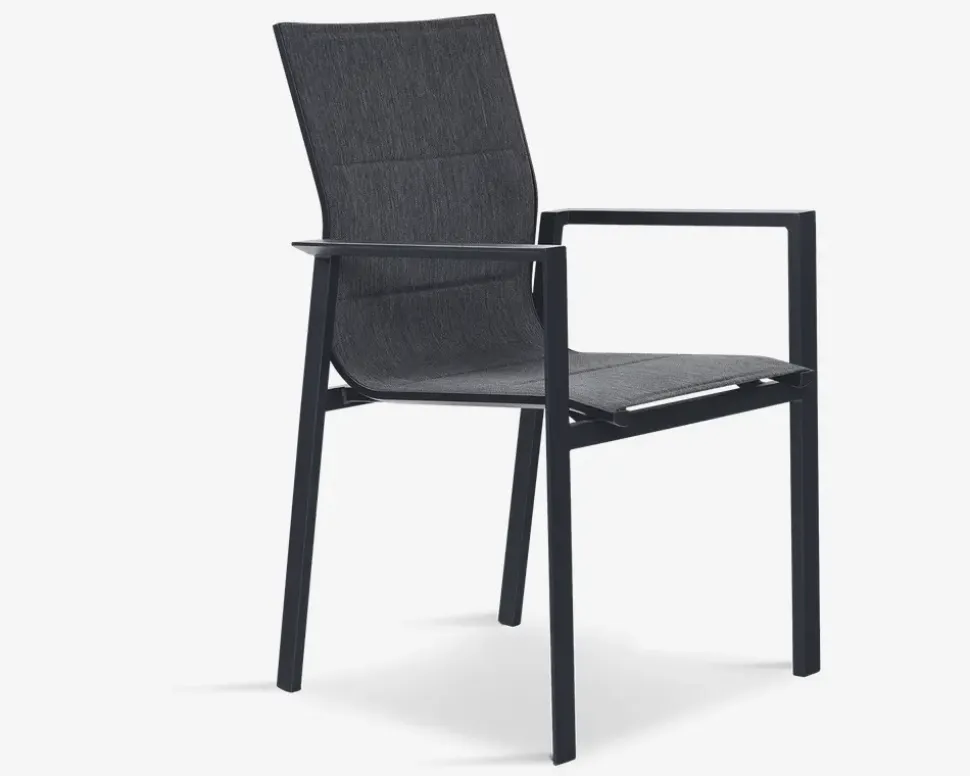 Havestol i sort textiline/sort stel