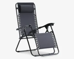 Havestol med nakkepude og fodstøtte