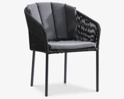 Havestol sort reb inkl. hynde