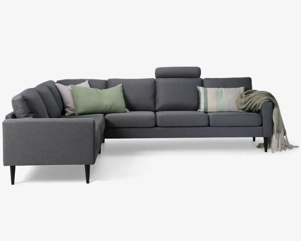 Hjørnesofa Grå Slidstærkt møbelstof