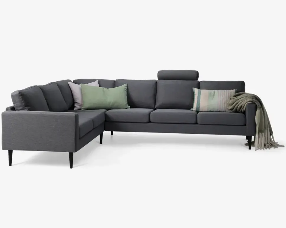 Hjørnesofa Grå Slidstærkt møbelstof