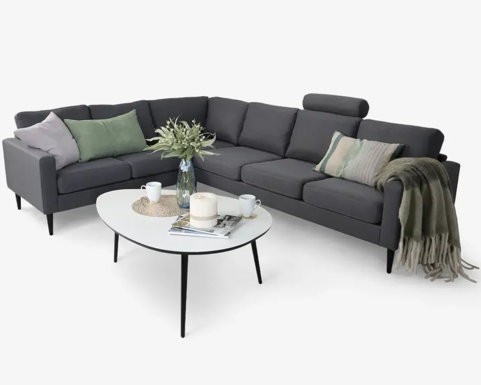 Hjørnesofa Grå Slidstærkt møbelstof