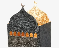 Hus t/fyrfadslys metal 7x8x13 cm